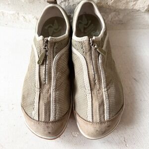 Merrell Womens Lorlei Tan Mesh Zip Up Air Cushion Slip On Sneakers Shoes